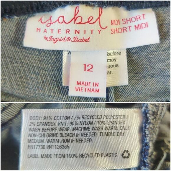 Isabel Maternity Cuffed Midi Shorts With Crossover Panel sz 12 - Picture 10 of 10